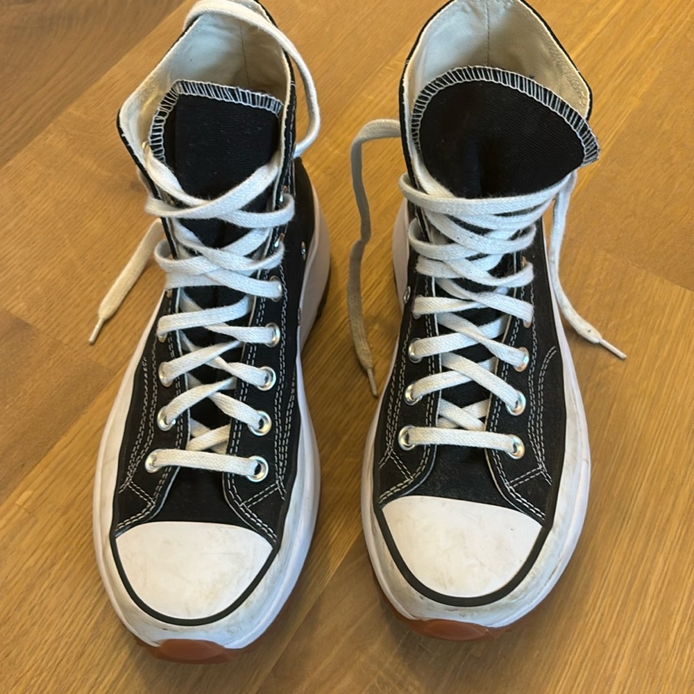 Converse Run Star Hike High Top Canvas Platform Black Women’s SZ 8